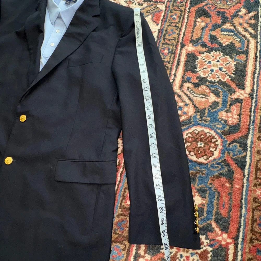 Brooks Brothers 1818 Madison Navy Blazer 43L Loro Piana Wool Gold Button Canada